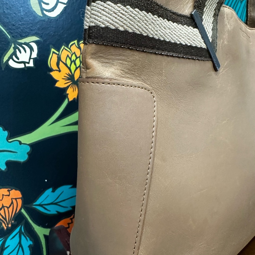 Vintage Gucci Leather Tote with Web Handles – Made in Italy - Picture 7 of 14